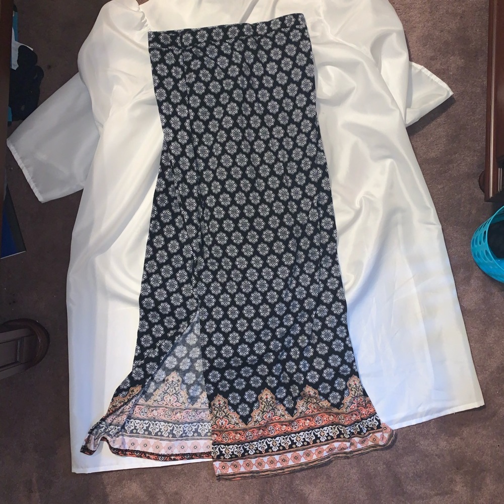 patterned maxi skir